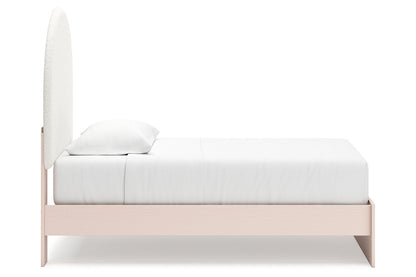 Wistenpine Blush Twin Upholstered Panel Bed -  Ashley - Luna Furniture