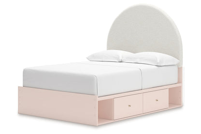 Wistenpine Blush Upholstered Youth Two Side Storage Panel Bedroom Set from Ashley - Luna Furniture