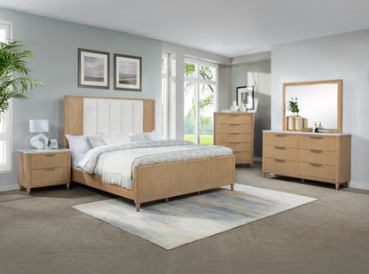 Kara Cerused Natural Nightstand from Crown Mark - Luna Furniture