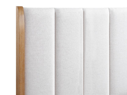 Westcott Cerused Natural King Upholstered Panel Bed from Crown Mark - Luna Furniture