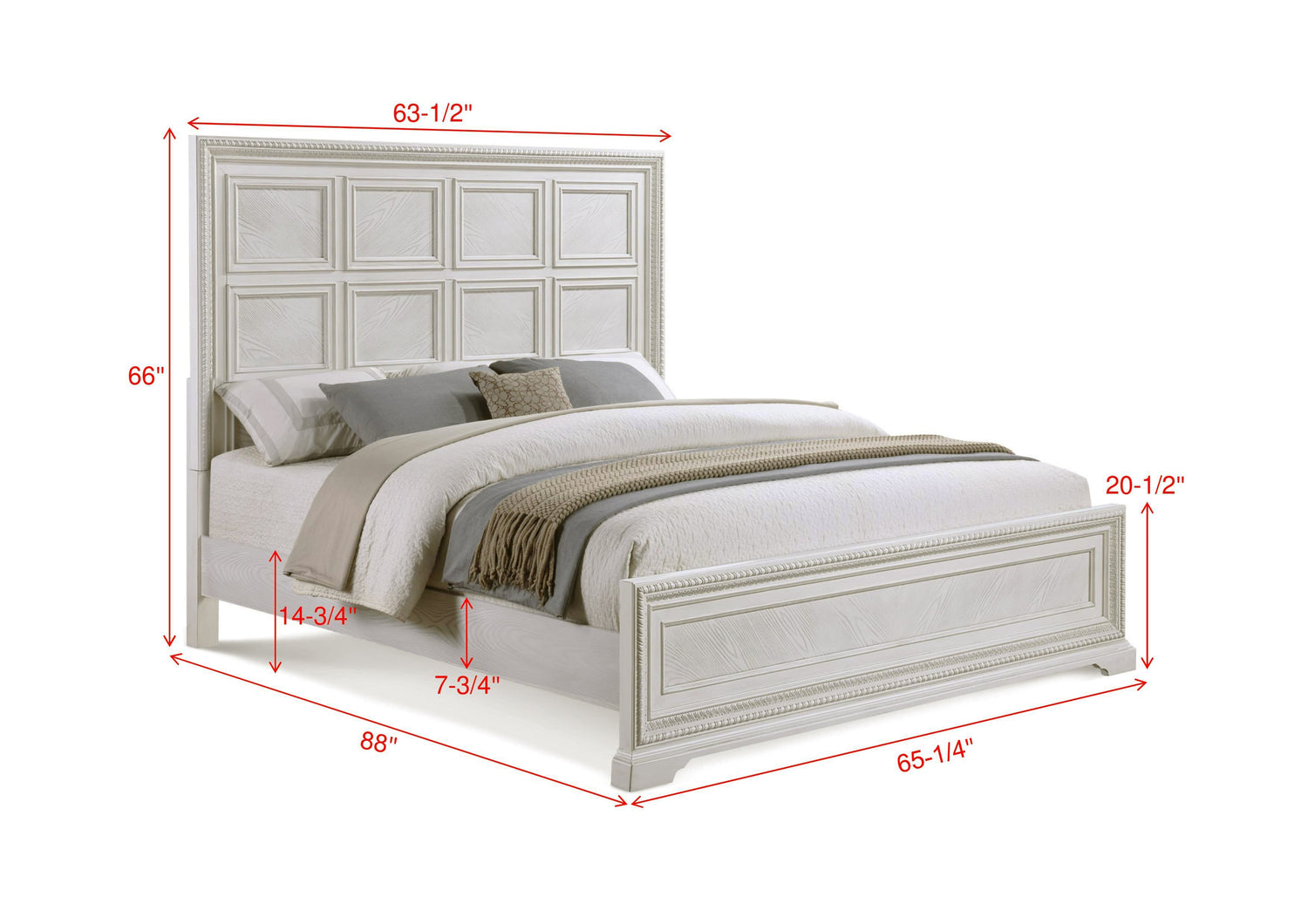 Alexandria Whitewash Queen Panel Bed from Crown Mark - Luna Furniture