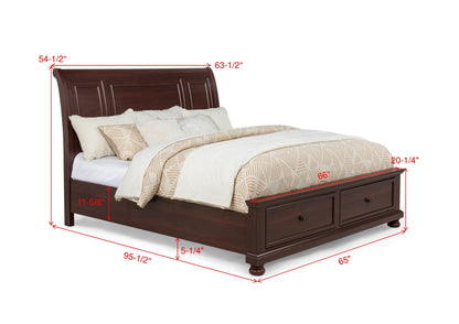 Claribelle Cherry Queen Storage Sleigh Bed from Crown Mark - Luna Furniture