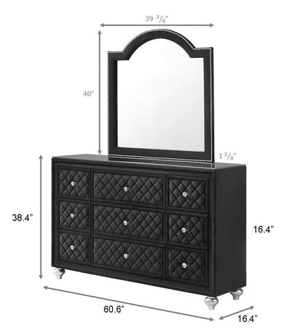 Cameo Black Upholstered Panel Bedroom Set from Crown Mark - Luna Furniture