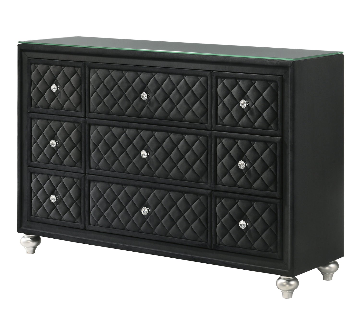 Cameo Black Upholstered Panel Bedroom Set from Crown Mark - Luna Furniture