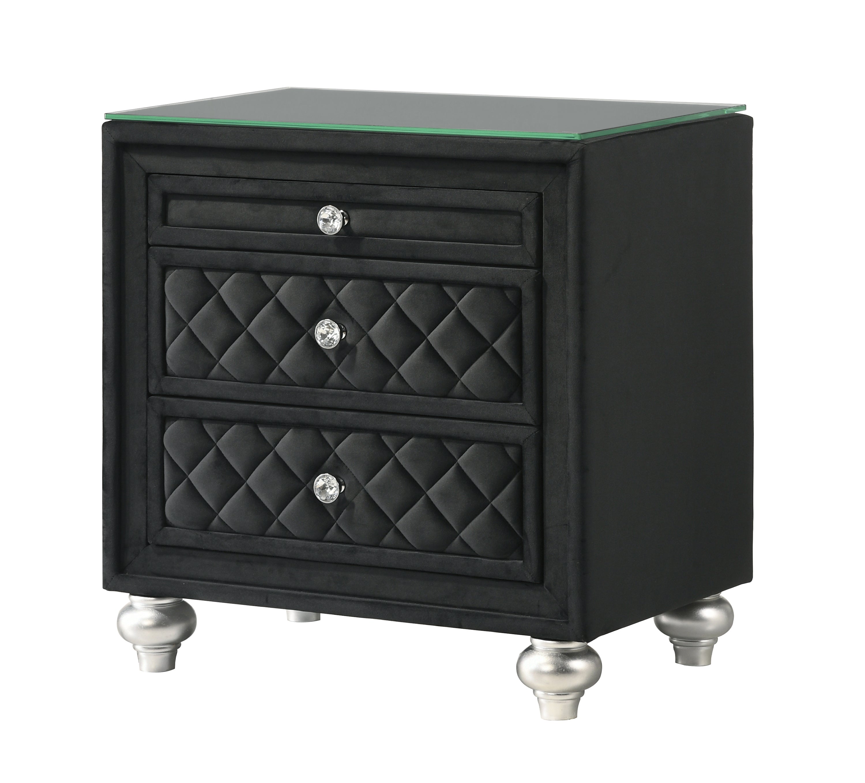Cameo Black Upholstered Panel Bedroom Set from Crown Mark - Luna Furniture