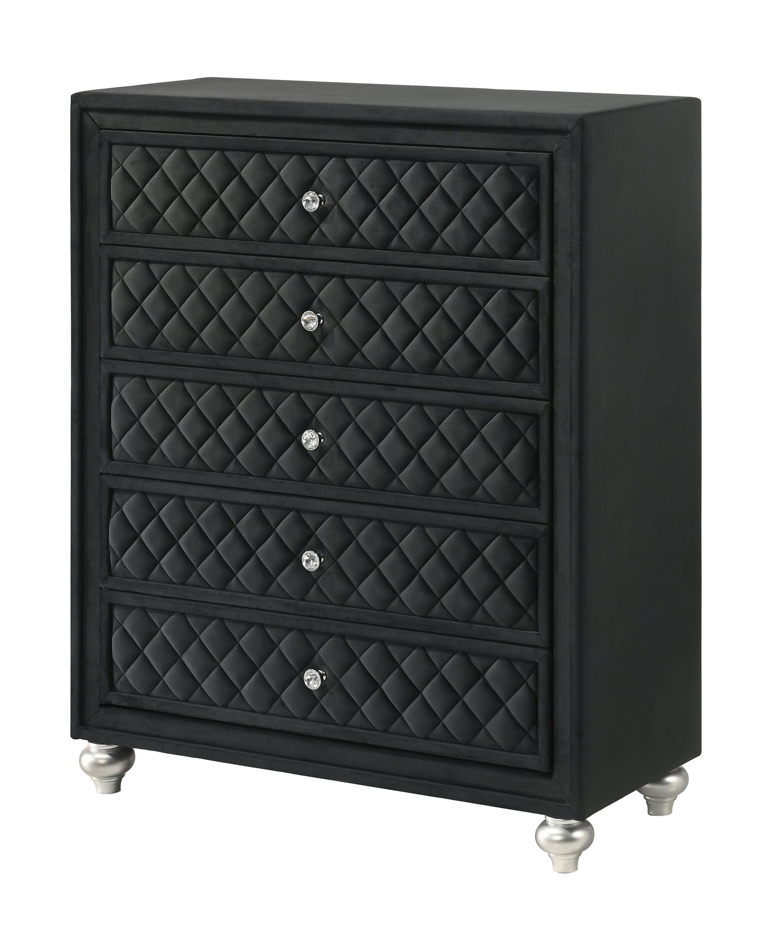 Cameo Black Upholstered Panel Bedroom Set from Crown Mark - Luna Furniture