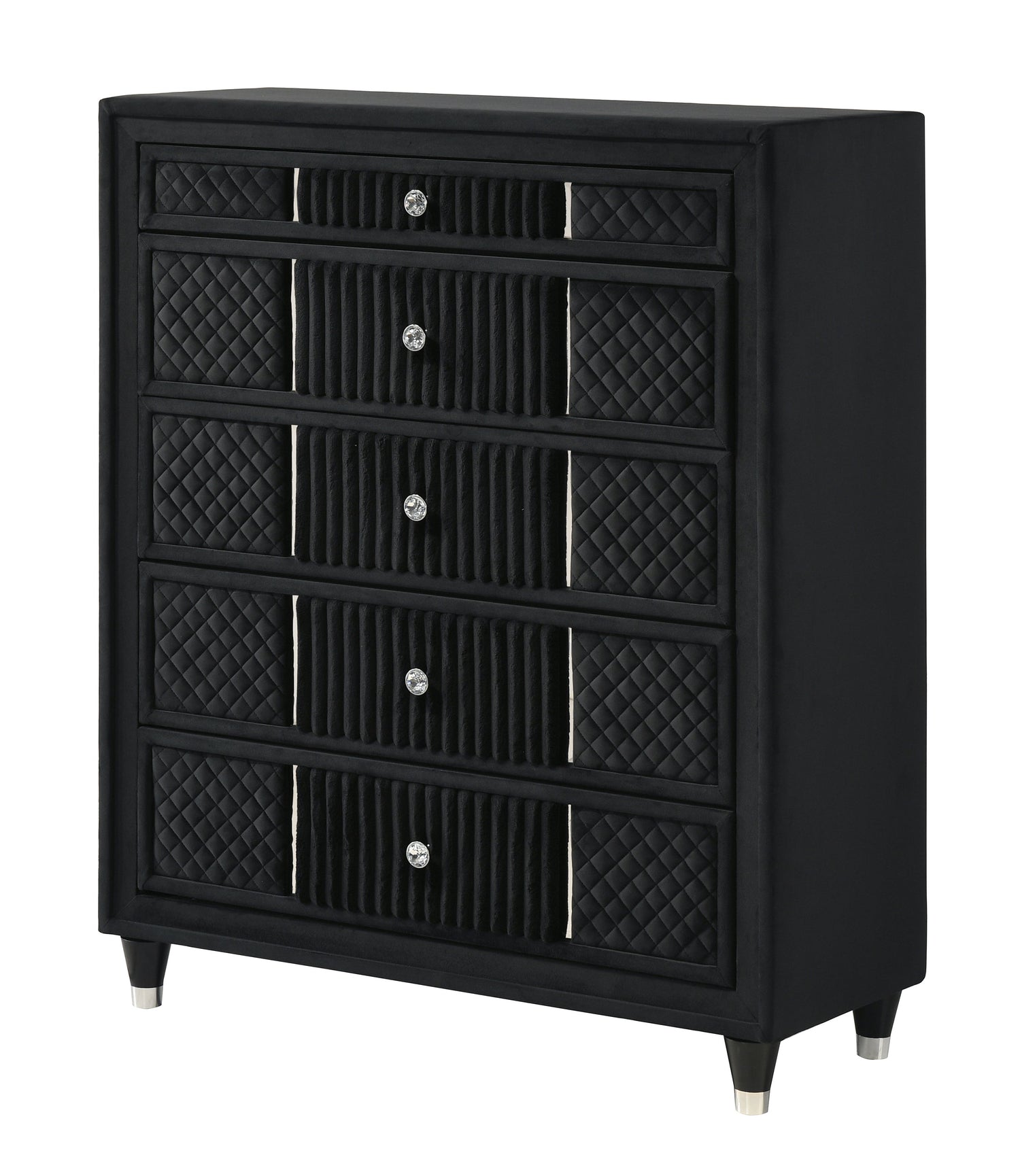 Armany Black Velvet Upholstered Bedroom Set from Crown Mark - Luna Furniture
