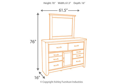 Juararo Dark Brown Dresser and Mirror -  Ashley - Luna Furniture