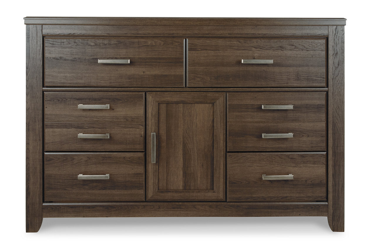 Juararo Dark Brown Dresser and Mirror -  Ashley - Luna Furniture