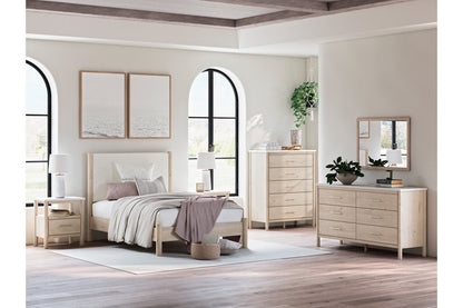 Cadmori Two-tone Full Upholstered Panel Bed -  Ashley - Luna Furniture