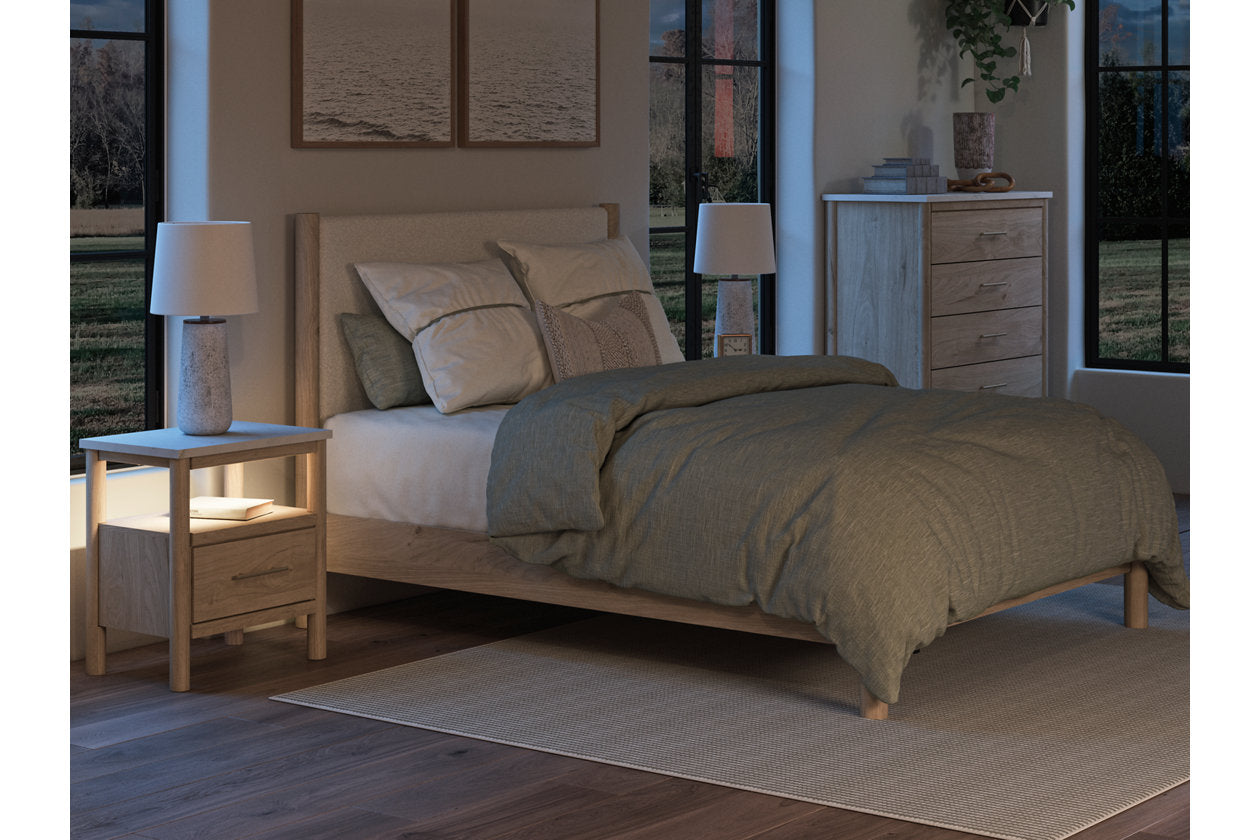 Cadmori Two-tone Queen Upholstered Platform Bed -  Ashley - Luna Furniture