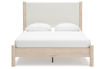Cadmori Two-tone Queen Upholstered Platform Bed -  Ashley - Luna Furniture