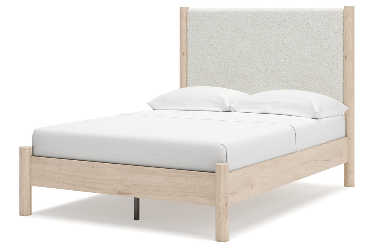 Cadmori Two-tone Full Upholstered Panel Bed -  Ashley - Luna Furniture