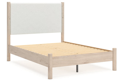 Cadmori Two-tone Full Upholstered Panel Bed -  Ashley - Luna Furniture