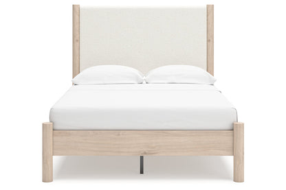 Cadmori Two-tone Full Upholstered Panel Bed -  Ashley - Luna Furniture