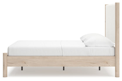 Cadmori Two-tone Full Upholstered Panel Bed -  Ashley - Luna Furniture