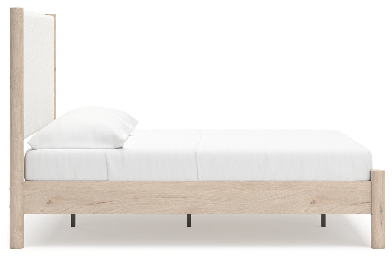 Cadmori Two-tone Full Upholstered Panel Bed -  Ashley - Luna Furniture