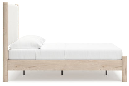Cadmori Two-tone Full Upholstered Panel Bed -  Ashley - Luna Furniture