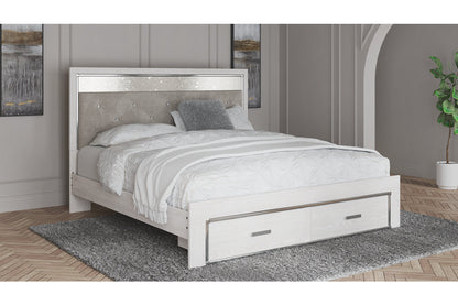 Altyra White King Upholstered Storage Bed from Ashley - Luna Furniture