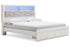 Altyra White King Upholstered Bookcase Bed with Storage from Ashley - Luna Furniture