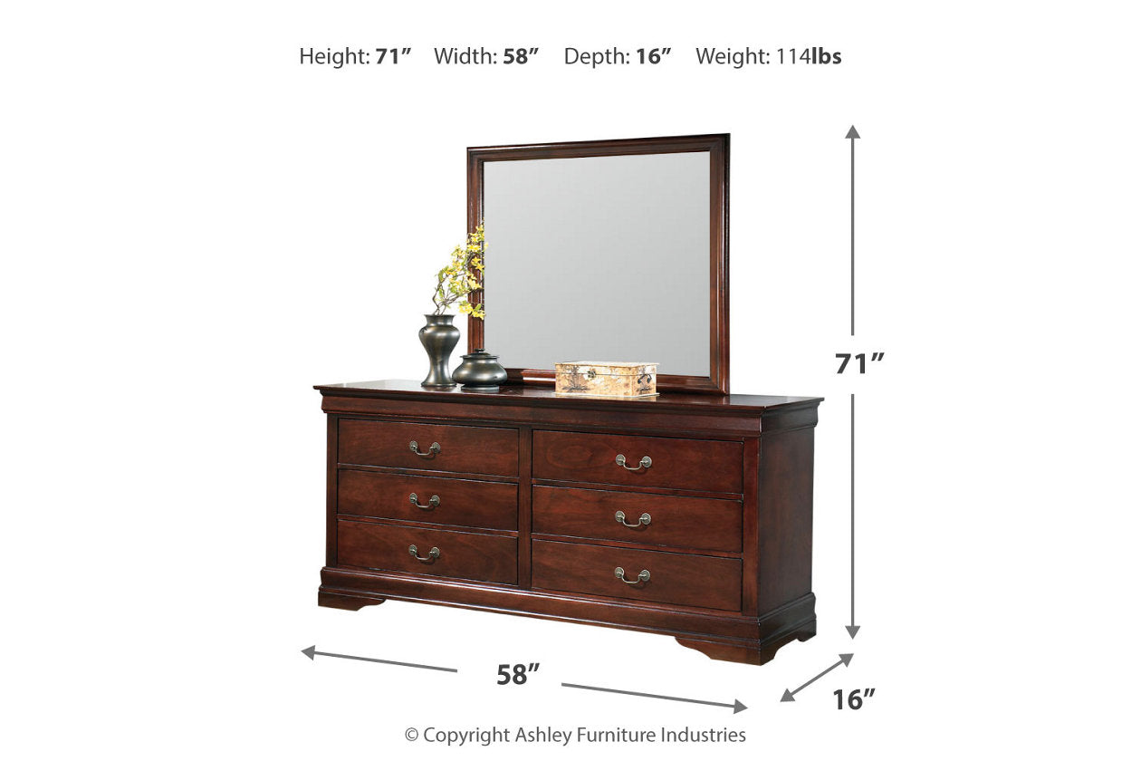 Alisdair Reddish Brown Dresser and Mirror -  Ashley - Luna Furniture