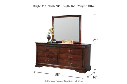 Alisdair Reddish Brown Dresser and Mirror -  Ashley - Luna Furniture