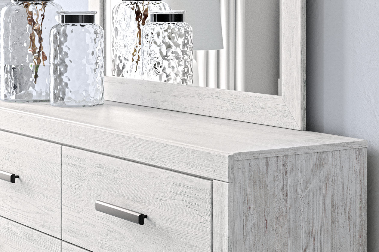 Cayboni Whitewash Dresser and Mirror -  Ashley - Luna Furniture