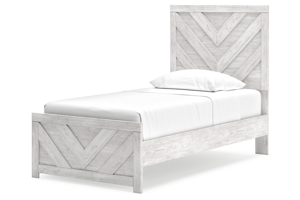 Cayboni Whitewash Twin Panel Bed -  Ashley - Luna Furniture