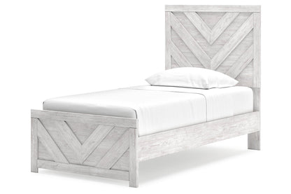 Cayboni Whitewash Twin Panel Bed -  Ashley - Luna Furniture