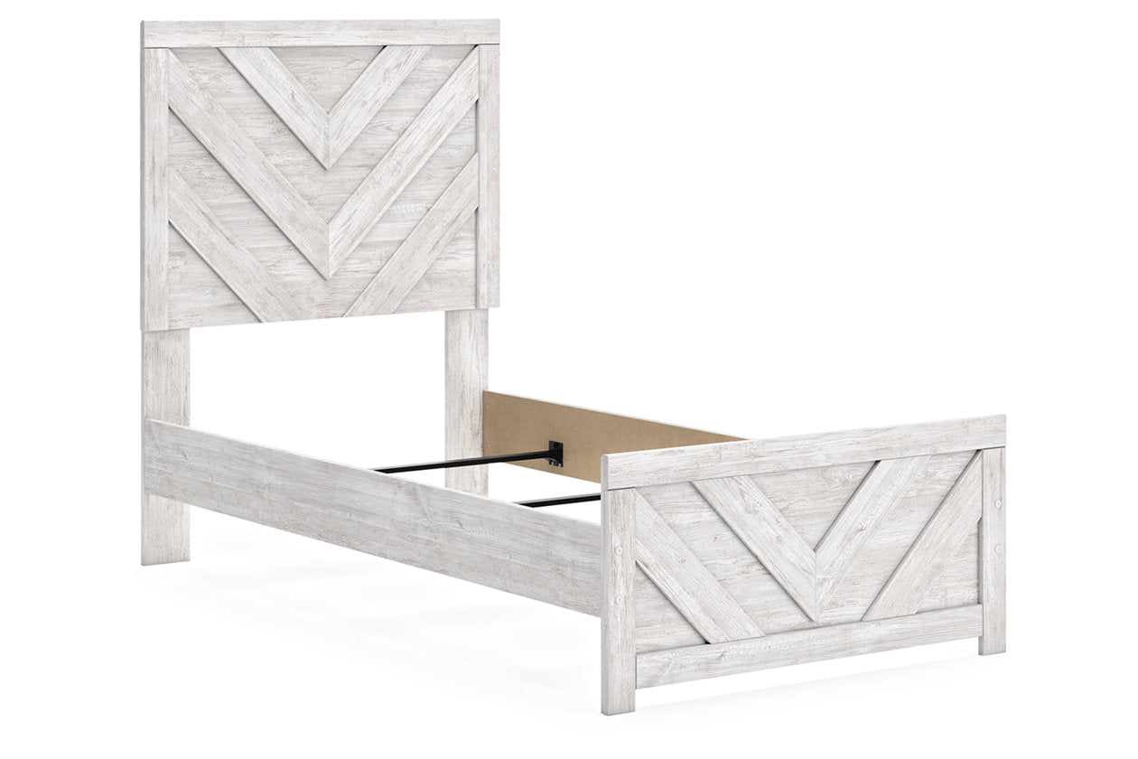 Cayboni Whitewash Twin Panel Bed -  Ashley - Luna Furniture