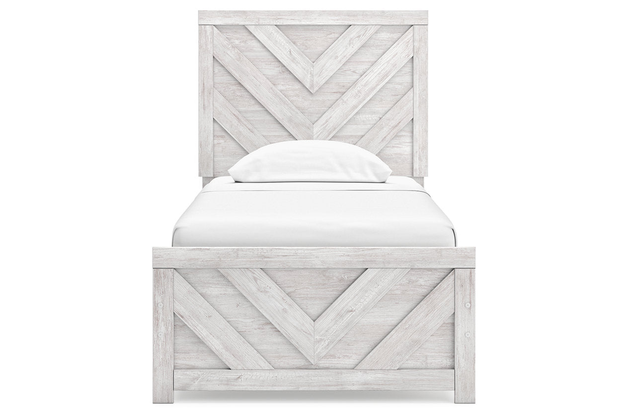 Cayboni Whitewash Twin Panel Bed -  Ashley - Luna Furniture