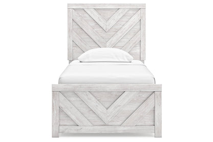 Cayboni Whitewash Twin Panel Bed -  Ashley - Luna Furniture