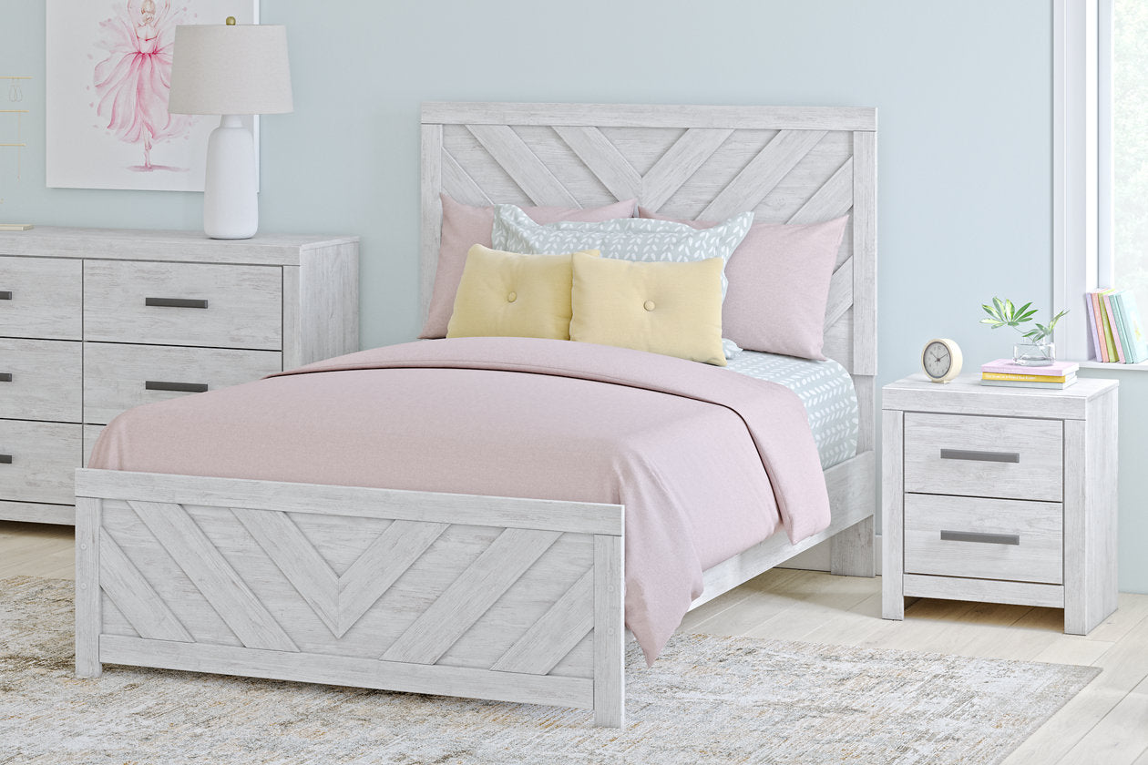 Cayboni Whitewash Full Panel Bed -  Ashley - Luna Furniture