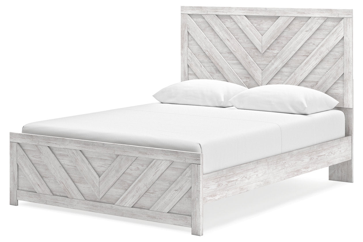 Cayboni Whitewash Queen Panel Bed -  Ashley - Luna Furniture