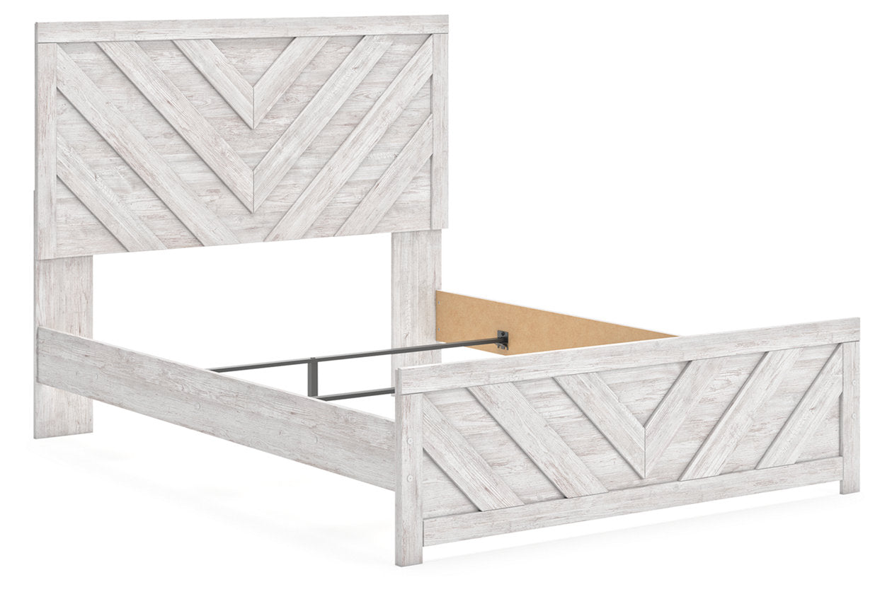 Cayboni Whitewash Queen Panel Bed -  Ashley - Luna Furniture