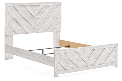 Cayboni Whitewash Queen Panel Bed -  Ashley - Luna Furniture