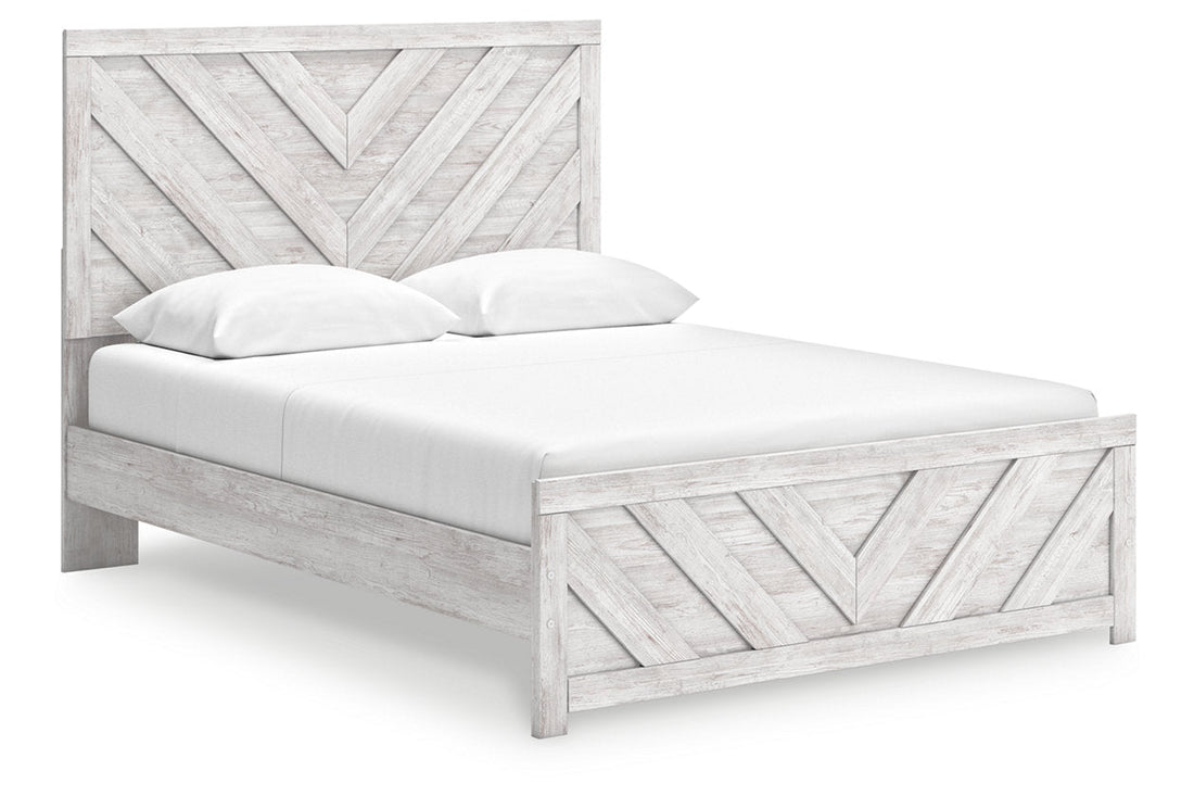 Cayboni Whitewash Queen Panel Bed -  Ashley - Luna Furniture