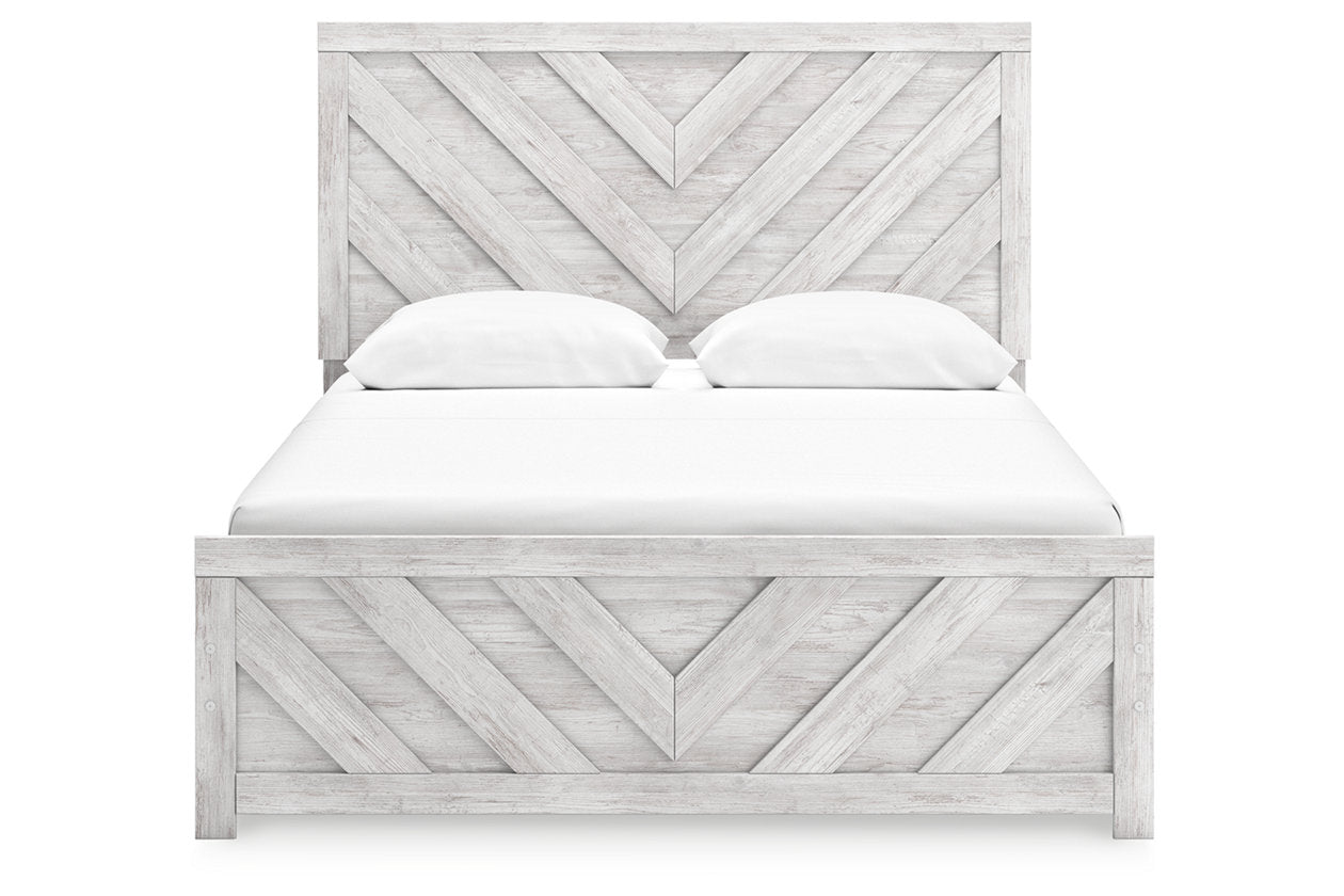 Cayboni Whitewash Queen Panel Bed -  Ashley - Luna Furniture