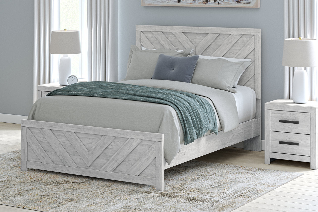 Cayboni Whitewash Queen Panel Bed -  Ashley - Luna Furniture