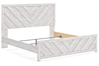 Cayboni Whitewash King Panel Bed -  Ashley - Luna Furniture