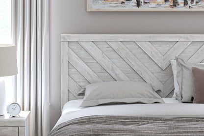 Cayboni Whitewash King Panel Bed -  Ashley - Luna Furniture