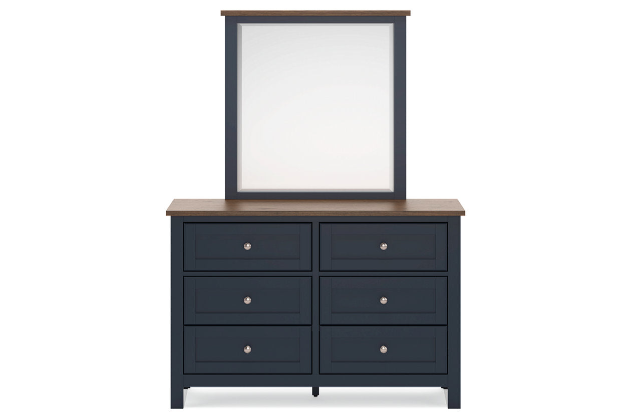 Landocken Brown/Blue Dresser and Mirror -  Ashley - Luna Furniture