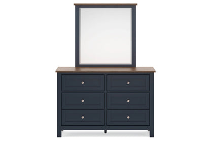Landocken Brown/Blue Dresser and Mirror -  Ashley - Luna Furniture