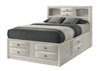 Emily White Queen Storage Platform Bed from Crown Mark - Luna Furniture