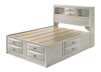 Emily White Queen Storage Platform Bed from Crown Mark - Luna Furniture