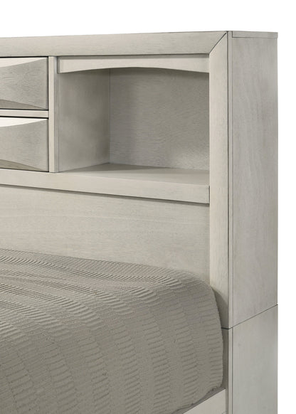 Emily White Queen Storage Platform Bed from Crown Mark - Luna Furniture