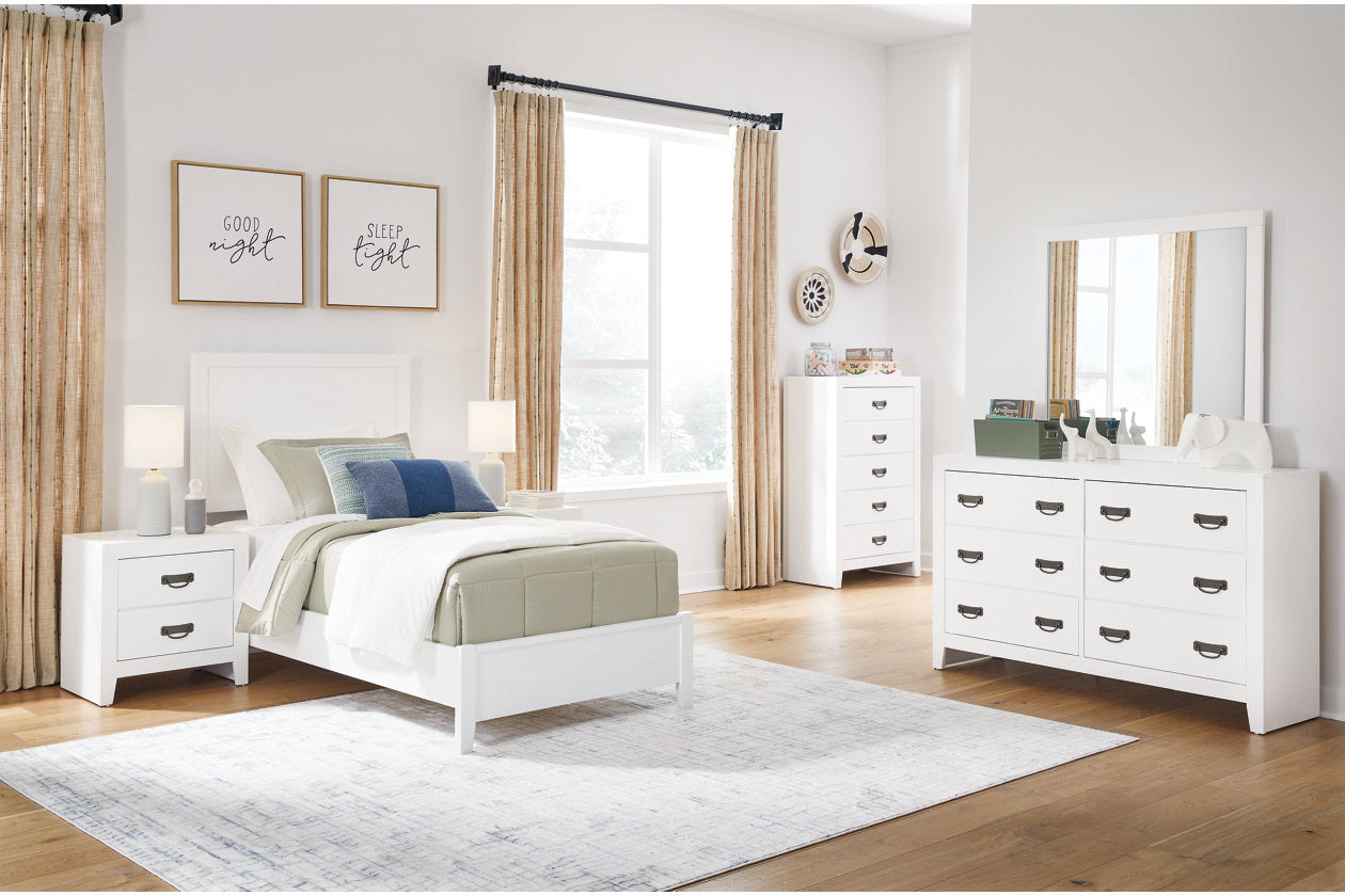 Binterglen White Twin Panel Bed -  Ashley - Luna Furniture