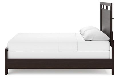 Covetown Dark Brown King Panel Bed -  Ashley - Luna Furniture