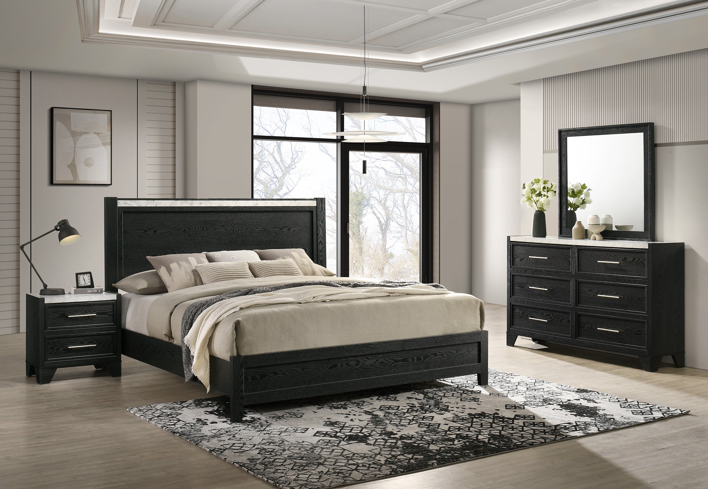 Lamar Black Queen Bed from Crown Mark - Luna Furniture