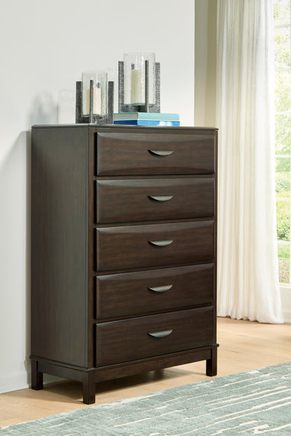 Vanmore Dark Brown Chest of Drawers from Ashley - Luna Furniture